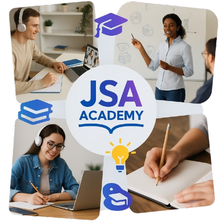 Student attending virtual classes through JSA Academy online study platform